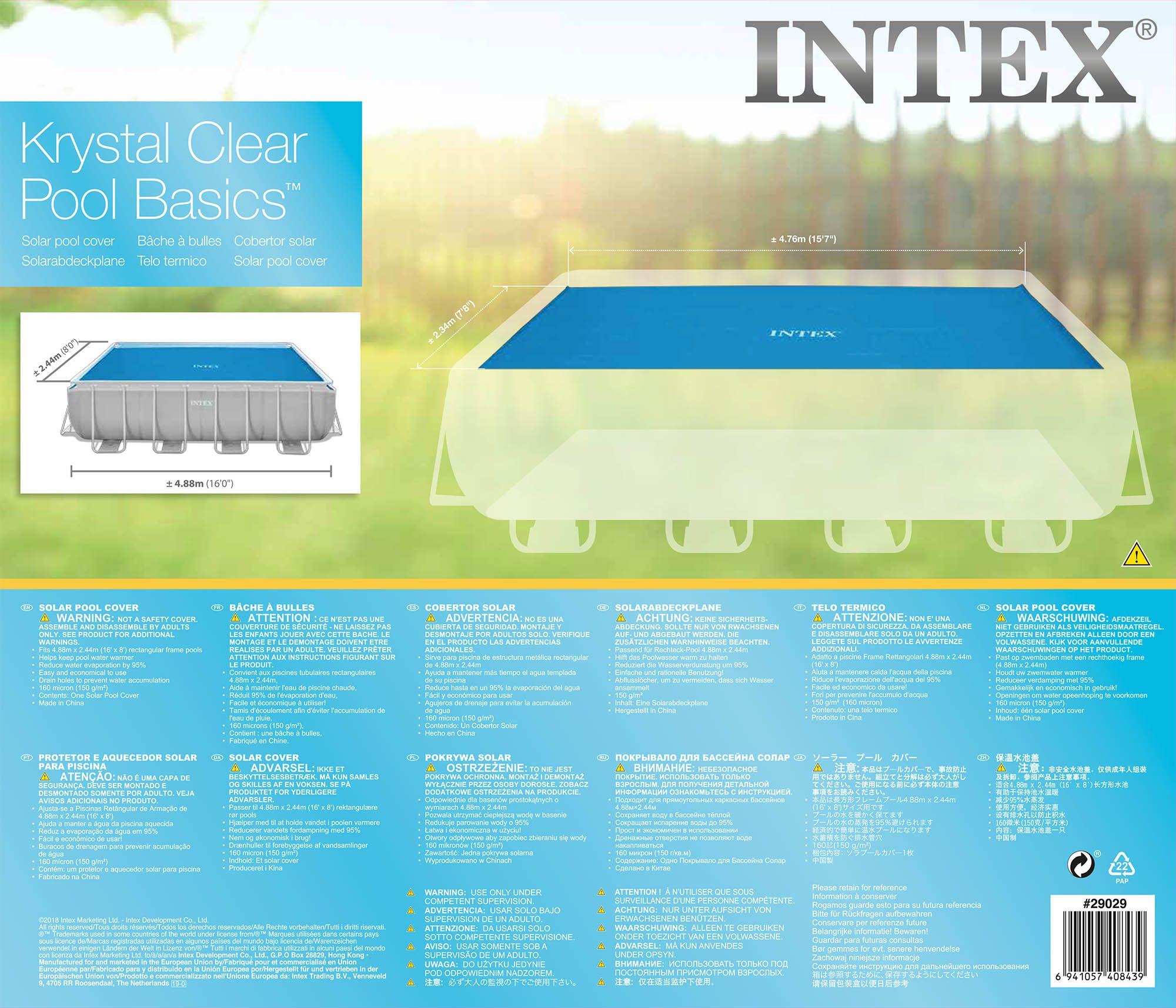 Intex Rectangular Pool Cover, 4.88 X 2.4428029