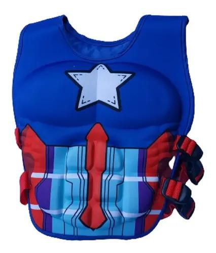 Life Jackets Kids Swimming Floating Swim Zip Vest-1 (Captin America)JR-L-3