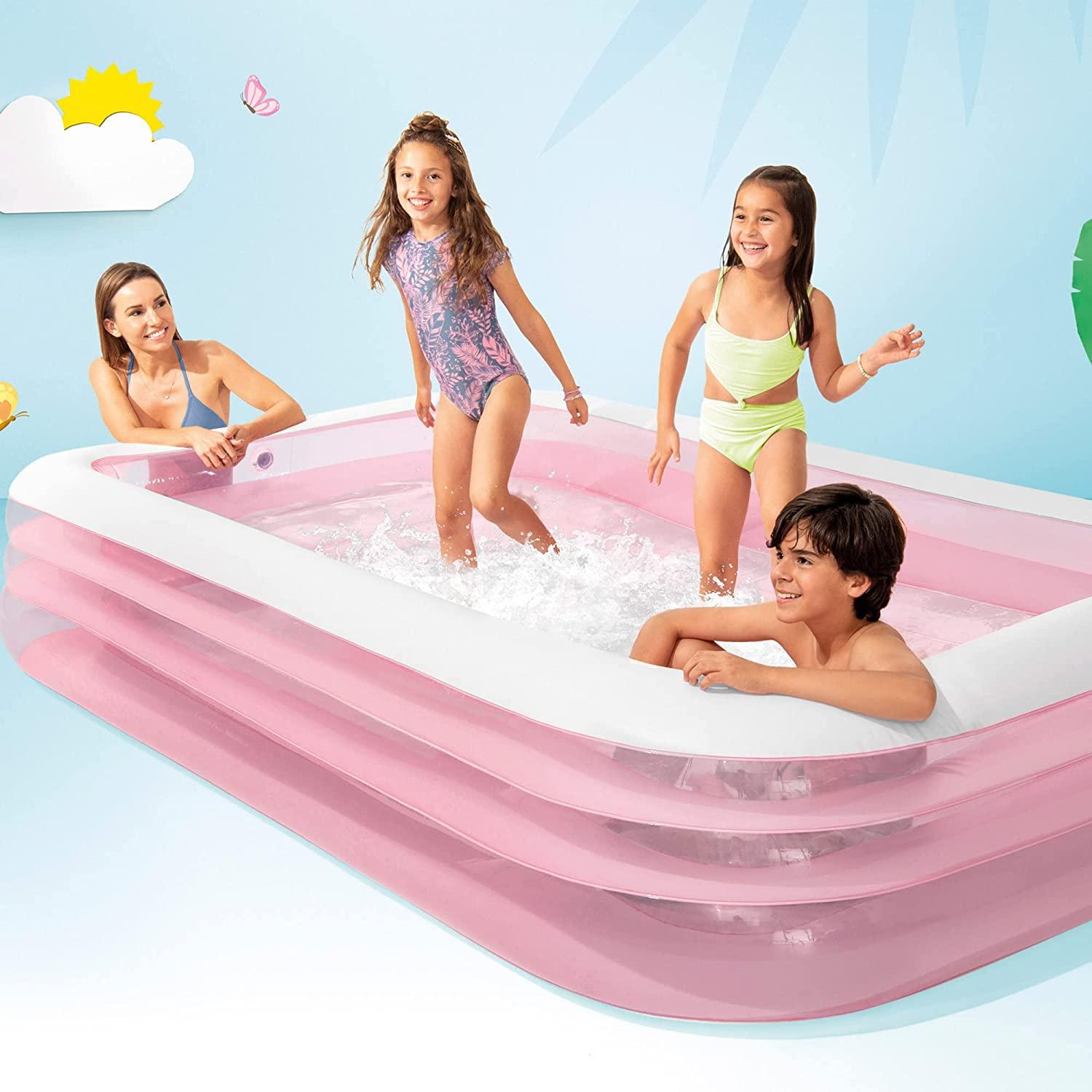 Pink Swim Center Inflatable Family Pool 305 x 183 x 56 cm 58487NP Intex Jordan Intexjo