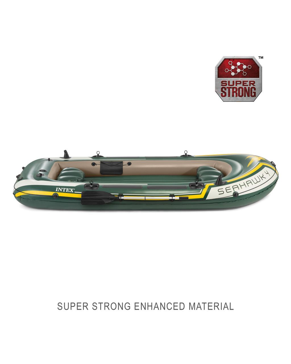 インテックス シーホーク 4 インフレータブル 4人用 ボート セットINTEX Seahawk 4 Inflatable Boat Set Intex Seahawk 4-Person Inflatable Boat Set with Oars, Air Pump